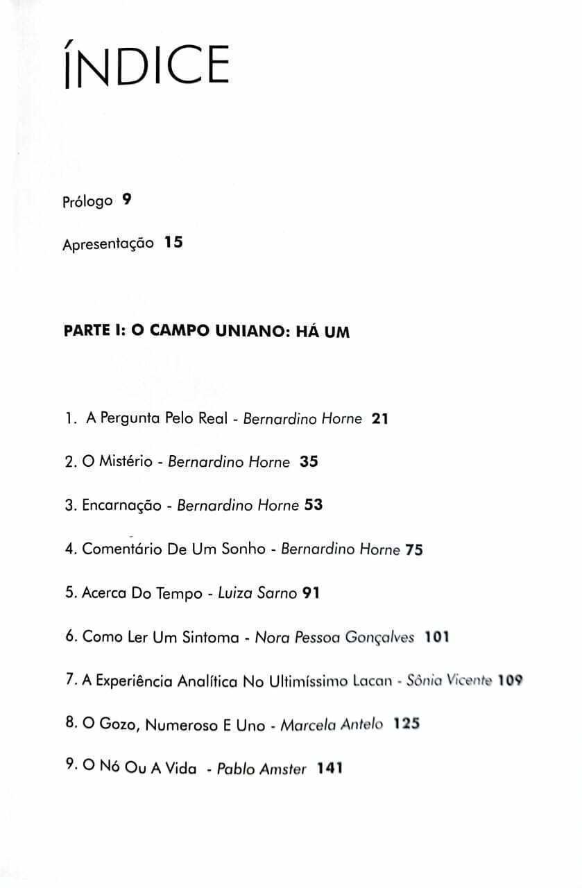 Imagem de O CAMPO UNIANO - O ÚLTIMO ENSINO DE LACAN E SUAS CONSEQUÊNCIAS