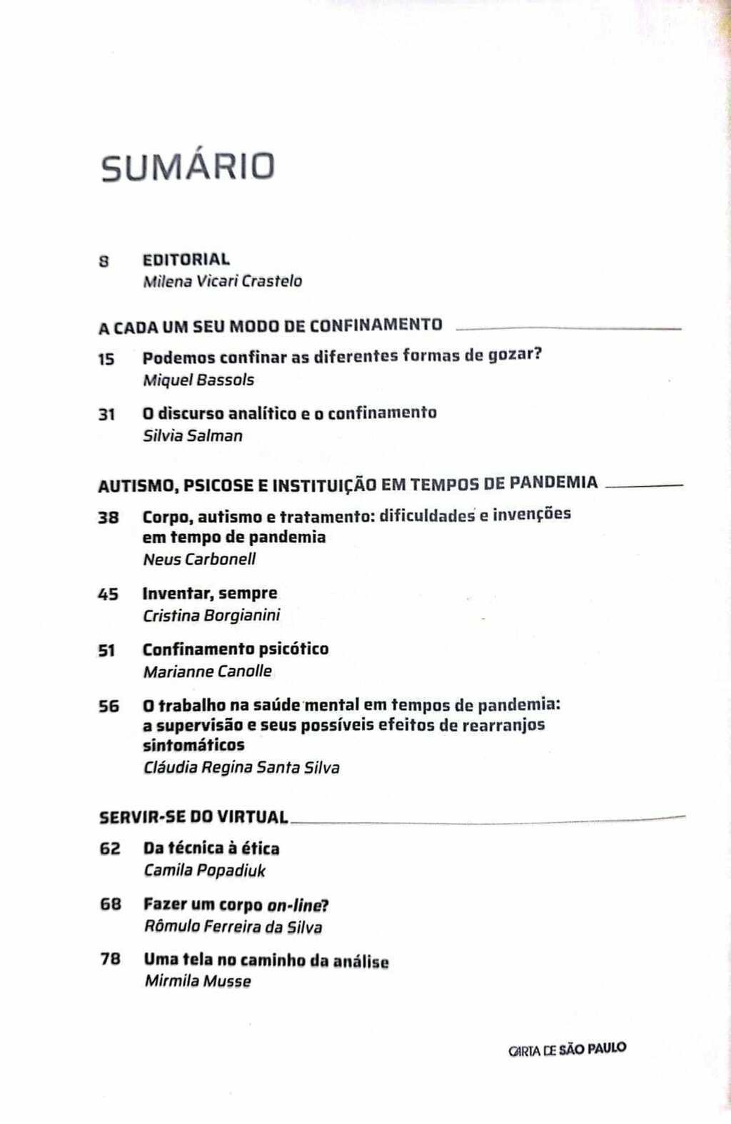 Imagem de CARTA DE SÃO PAULO - ANO 28 N°2 AGOSTO 2021