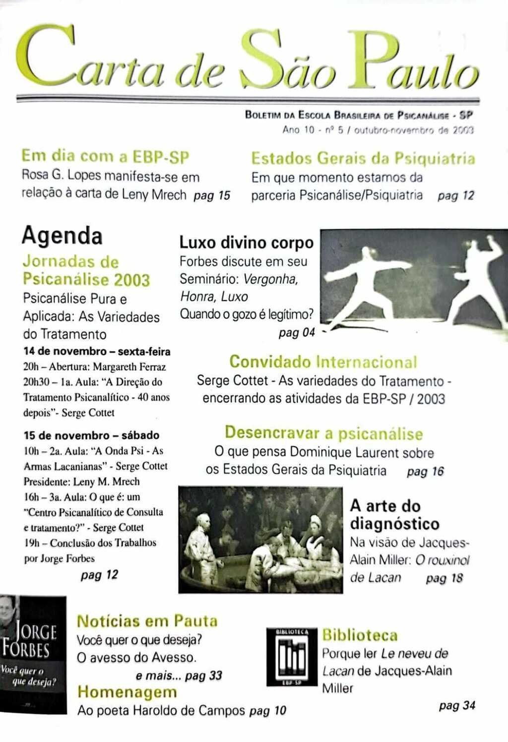 Imagem de CARTA DE SÃO PAULO - ANO 10 N°5 OUTUBRO-NOVEMBRO 2003