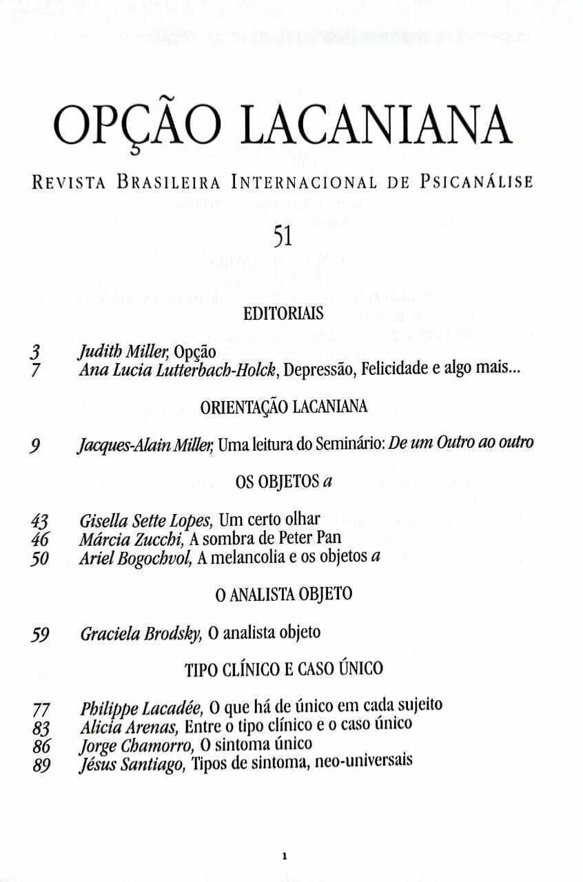 Imagem de OPÇÃO LACANIANA 51