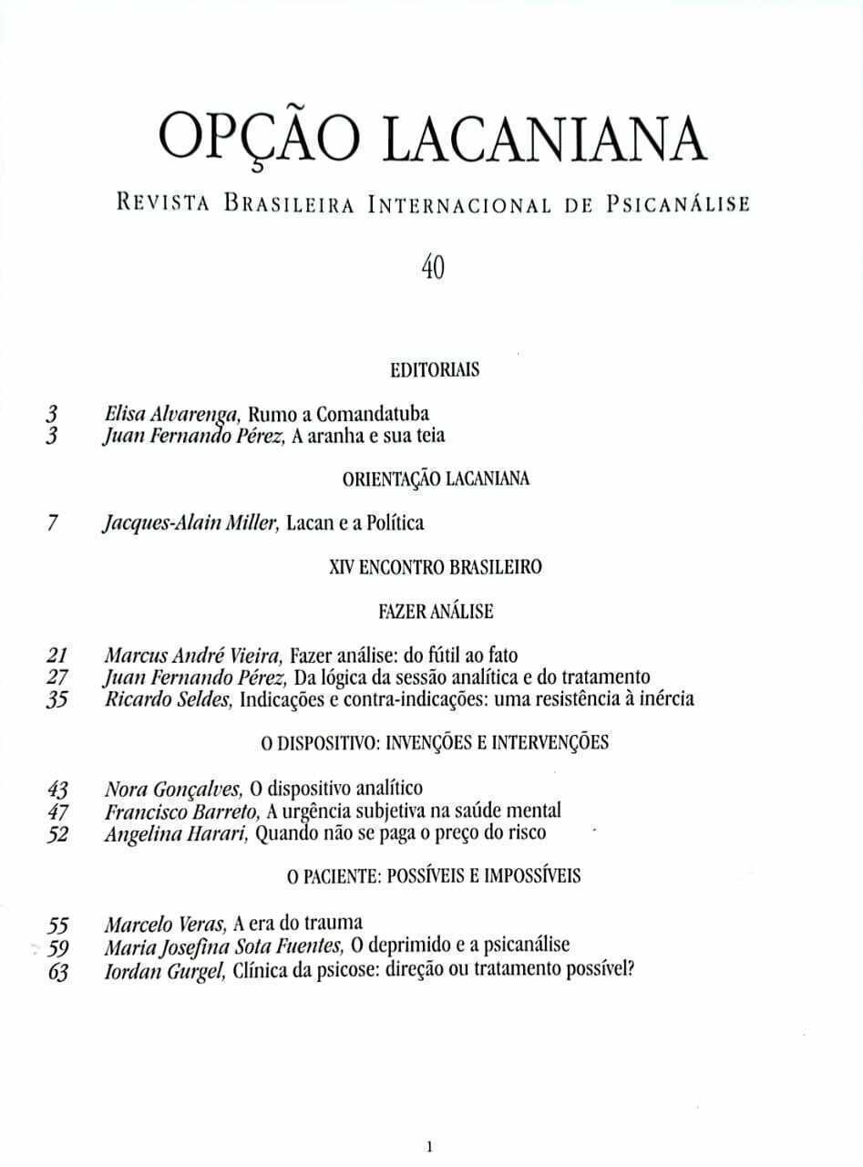 Imagem de OPÇÃO LACANIANA 40